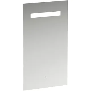 LAUFEN Leelo Spiegel mit integrierter horizontaler LED-Beleuchtung, Aluminiumrahmen, 450 mm, Version mit 1 Touch Sensorschalter, H4476129501441