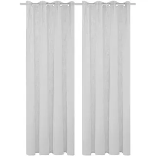 HOMEbasics Ösenvorhang , grau, , Textil , Uni , 140x245 cm , Heimtextilien, Vorhänge, Fertigvorhänge, Ösenvorhänge