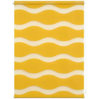 Lichtblick Doppelrollo Blickdicht ohne Bohren Senfgelb 80 cm x 150 cm (B x L)