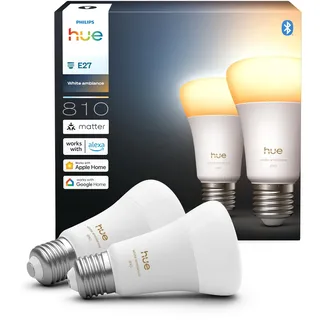 Philips LED-Birne 6W E27 810 lm warmweiß 2 St.