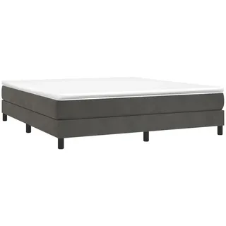 vidaXL Boxspringbett mit Matratze Dunkelgrau 180x200 cm Samt