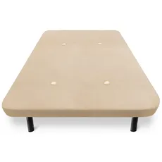 HOGAR24 ES Gepolsterter Boden | Hergestellt aus Querstangen und Transpirationsventilen | 3D-Gewebe in Beige | Inklusive Set mit Metallfüßen mit Gewinde von 26 cm | Maße: 160 x 200 cm