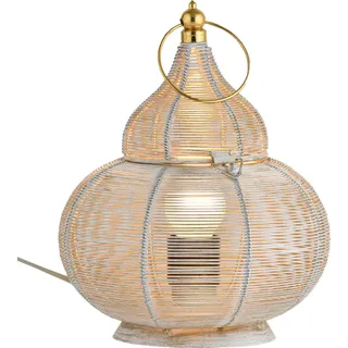 Orientalische Deko Tischlampe Nachttischlampe Lampe Tamara - Weiß, Gold