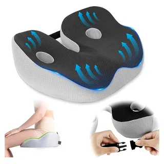 Orthopädisches Sitzkissen aus Memory Foam, Ergonomisches Hämorrhoiden- und Steißbeinkissen mit Verstellbarer Breite, Entlastung für das Steißbein, Antidekubitus Stuhlkissen