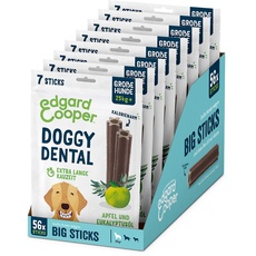 Edgard & Cooper Snacks 56 Dental Stick für große Hunde Natural 8x7 Kausticks Zahnpflege Eukalyptus & Apfel, Einmal täglich, Kalorienarm, Langes Kauen Effektiv, Frischer Atem