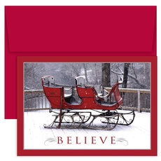 Masterpiece Studios Holiday Collection 932900 Weihnachtskarten mit Umschlägen, 19,8 x 14,2 cm, Motiv: Believe Sleigh (932900)