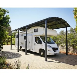 CANOPIA Doppelcarport Alpine 3,59 x 8,58 m grau inkl. Regenrinne