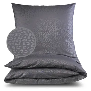 MALIKA® Bettwäsche Prägedruck 135x200 4 teilig | ÖkoTex Zertifiziert & für Allergiker geeignet |Bettwäsche Set mit je 2 Bettbezügen 135 x 200 & 2 Kissenbezügen 80x80