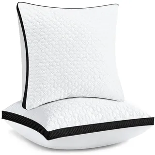 TINCOOL Kissen Kopfkissen 80x80 2er Set, Seitenschläferkissen Nackenkissen für Bett & Sofa, weich & stützend, Atmungsaktive &Waschbar für Allergiker auch als Sitzkissen Sofakissen lesekissen