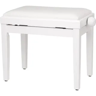 Steinmayer Pianobank Weiß-matt (Höhenverstellbar von 47-56cm, Spindelmechanik, Sitzfläche 55 x 32cm, weißer Velourbezug, stabil)
