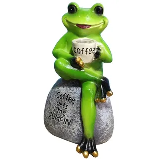 Amosfun Frosch Gartenfigur 16X16X16Cm Wetterfeste Harz Deko Skulptur Für Innen Und Außen Gartendekoration Tierfigur Für Frühling Und Sommer