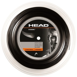 Head Hawk Rolle 200 Tennis-Saite, Schwarz, 17