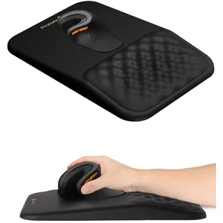 ProtoArc Mauspad mit Handgelenkauflage, PU-Leder-Mauspad mit Massage-Design für komfortable Nutzung, Rutschfeste PU-Basis, Wasserdicht, Weicher Memory-Schaum, Mausunterlage für Computer, MP50, Schwarz
