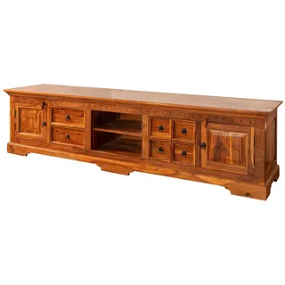 MASSIVMOEBEL24.DE TV-Board Akazie 220x50x55 honig lackiert OXFORD #0341 - Hellbraun