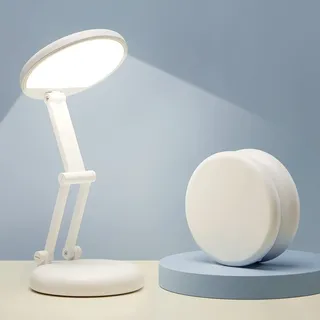 One Fire Tischlampe Kabellos, 3600mAH Schreibtischlampe LED Akku, Tragbar | Aufladbar, 9 Helligkeiten, Kleine Größe, Faltbar Design, 6-75 Stunden Lebensdauer, Berührungssteuerung,Leselampe,Büro Lampe