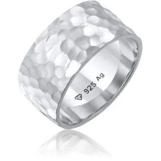 Silberring ELLI "Ring Breit Bandring Gehämmert Matt 925er Silber" Gr. 52, silber, Fingerringe, Damen, 52, Silber 925 (Sterlingsilber), Silberring