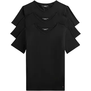 Tommy Hilfiger Herren 3er Pack T-Shirts Kurzarm Stretch V-Ausschnitt, Schwarz (Black/Black/Black), XL