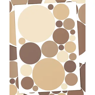 WANDfee Wandtattoo Punkte I beige braun I Wandsticker Wandaufkleber Wanddeko für Kinderzimmer Babyzimmer Mädchen Junge