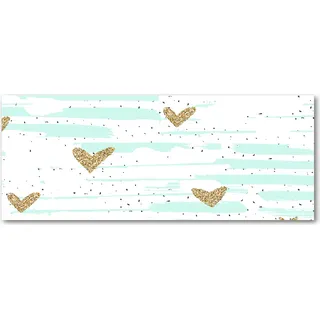 Tulup® Küchenrückwand Spritzschutz aus Glas -125x50 -Spritzschutz auf gehärtetes Glas Deko Sonstige Goldene Herzen