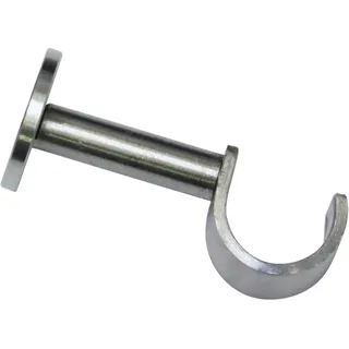 GARDINIA Träger mit Metallmontageplatte für Caféhausstange, 1-läufig, Offen, Inkl. Aller Montage-Teile, Ø 12 mm, Edelstahl, 2 Stück