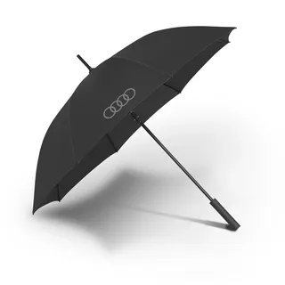 Audi 3122600100 Regenschirm Stockschirm Automatik Schirm, schwarz, mit Audi Ringe Emblem