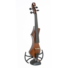 GEWA E-Violine, elektronische Violine, Novita 3.0 3.0 Goldbraun mit Adapter für Schulterstützen, 4-saitig