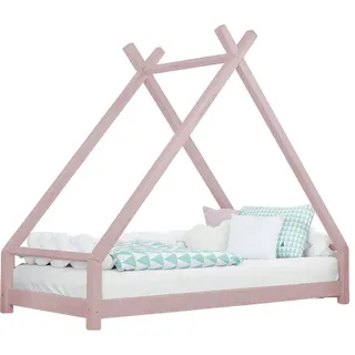 Tipi Kinderbett TAHUKA 80 x 160 pastellrosa - Rosa
