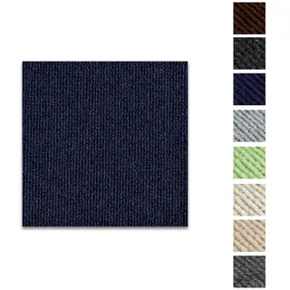 Kongming Teppichfliesen selbstklebend waschbar, 10 Stücke Teppichfliesen selbstliegend 30x30cm, Teppich Fliesen mit Rückendeckung, Teppich Bodenbelag für Wohnung, Büro, Gewerbe (Dunkelblau)