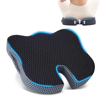 Qutool Sitzkissen, Großes Ergonomisches Sitzkissen Bürostuhl– Komfortabler Unterstützung, Sitzpolster für Bürostühle, Rollstühle, Spielstühle, Abwäschbar (Groß, Dick)