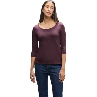 STREET ONE Basic T-Shirt mit 3/4 Arm Jazz Berry 42