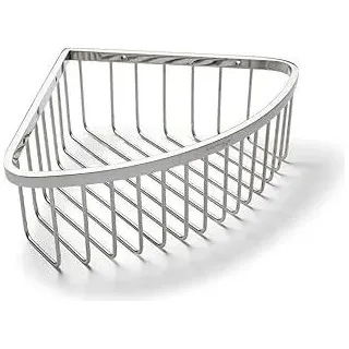 80S1 Duschkorb Ecke | Duscheckregal Chrom | Eckregal Dusche | 8cm Tiefer Duschablage Ecke Edelstahl | Duschregal Eckregal Bad