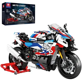 Reobrix Motorrad Spielzeug, 1000 RR Motorrad-Modell, Modellbausatz für Erwachsene 99040, Set als Geschenk zum Basteln für Männer und Frauen, als Home oder Büro Deko