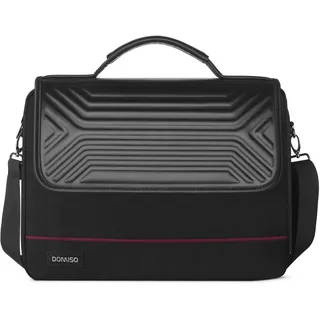 DOMISO Laptoptasche 17 Zoll Wasserdicht, Aktentasche mit Schultergurt für 17-17,3 Zoll Notebook, Business-Tasche Herren Laptop Tasche kompatibel mit Dell, Lenovo, HP, ASUS, Acer, Schwarz 2