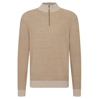 bugatti Herren Troyer Strickpullover Stehkragen kurzer Reißverschluss Regular Fit