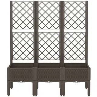 vidaXL Pflanzkübel mit Rankgitter 120 x 40 x 142 cm Braun