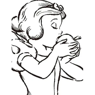Komar Bild »Snow White Apple Bite - white« Disney 1 Stk. tlg. Wandbild zur Dekoration im Kinderzimmer - ohne Rahmen, schwarz