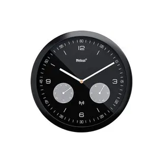 Mebus 52825 Funk Wanduhr 26 mm x 42 mm Schwarz