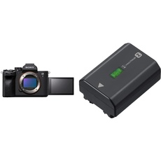 Sony α 7 IV | Spiegellose Vollformatkamera (33 MP, Echtzeit-Autofokus, 10 BPS, 4K60p, neigbarer Touchscreen, Z Akku), Schwarz & NP-FZ100 Akku (InfoLITHIUM-Akku Z-Serie, 7,2V/16,4Wh) schwarz