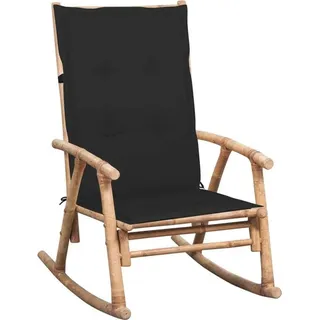 The Living Store Schaukelstuhl mit Kissen Bambus - Braun