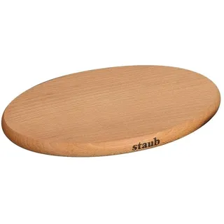 Staub Magnetischer Topfuntersetzer Holz, oval, 29 cm,