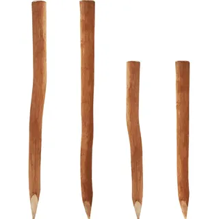 10 Holzpfosten für Staketenzaun 1,5m I Durchmesser 6-9cm I Zaunpfosten aus Hasel...
