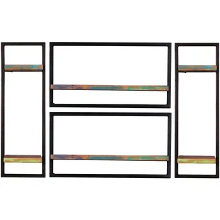 SIT Möbel Wandregal 125 x 25 x 75 cm Schwarz/Bunt