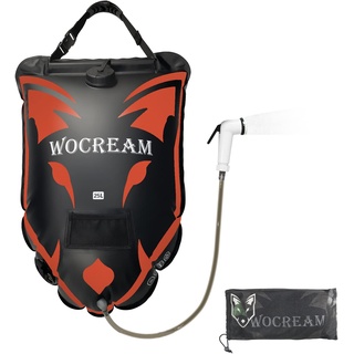 Wolf-Head Camping Dusch Outdoor, 6,6 Gallonen/25L Camping Duschtasche, großer Wasserdurchfluss, Handbrause, Solardusche , Outdoor Duschtasche, tragbare Dusche für Camping Stranden Rucksackreisen