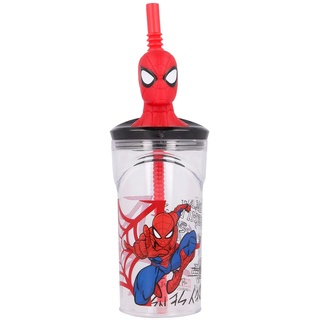 STOR 3D FIGURITA 360 ml Spiderman URBAN Web, Kunststoff, bunt, 1 Unidad (Paquete de 1)