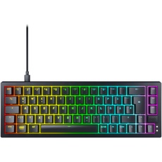 CHERRY XTRFY K5V2 Compact, mechanische Gaming-Tastatur im 65-Prozent-Format, Deutsches Layout (QWERTZ), Hot-Swap-Keyboard, CHERRY MX2A RED Switches, Schwarz