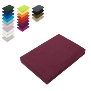 EXKLUSIV HEIMTEXTIL Spannbettlaken Jersey 60 x 120 - 70 x 140 cm Bordeaux