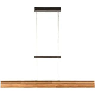 Led-Hängeleuchte , Schwarz , Holz, Metall , Eiche , massiv , länglich , 10x150x116 cm , höhenverstellbar, 3 Helligkeitsstufen , Lampen & Leuchten, Innenbeleuchtung, Hängeleuchten, Pendelleuchten