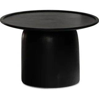 FineBuy Couchtisch FineBuy Sofatisch Massivholz Schwarz 60x60x40 cm Wohnzimmertisch Rund