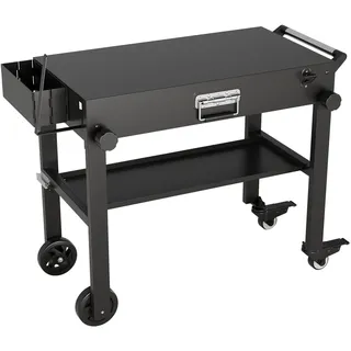Garvee Faltbarer Outdoorwagen – Grill Cart für Blackstone Griddle, BBQ Tisch mit Tablett, Wagen mit Rädern und Papierhalter, Griddle Halterung 17 Zoll oder 22 Zoll, tragbarer Tisch für Camping