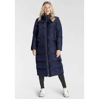Steppmantel ONLY "ONLIRINA X-LONG 2IN1 PUFFER OTW", Damen, Gr. S (36), blau (night sky), Web, Obermaterial: 100% Polyester, lässig geschnitten kniebedeckend, abnehmbar, Mäntel Steppmantel, auch als Weste tragbar